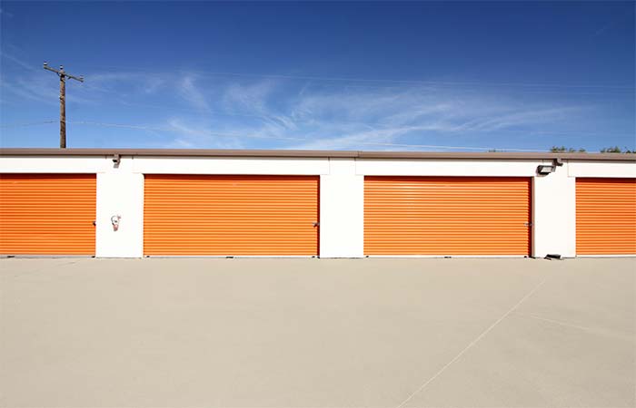Extra large drive-up storage units with easy access and roll-up doors.