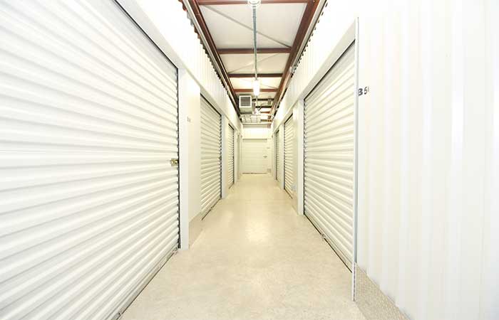 Large climate controlled storage units with roll-up doors.