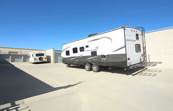 Paved parking spaces for RV's, trailers, boats, and more.