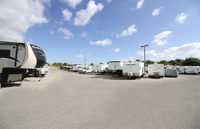 Uncovered storage parking spaces for RVs, trailers, boats, and more.