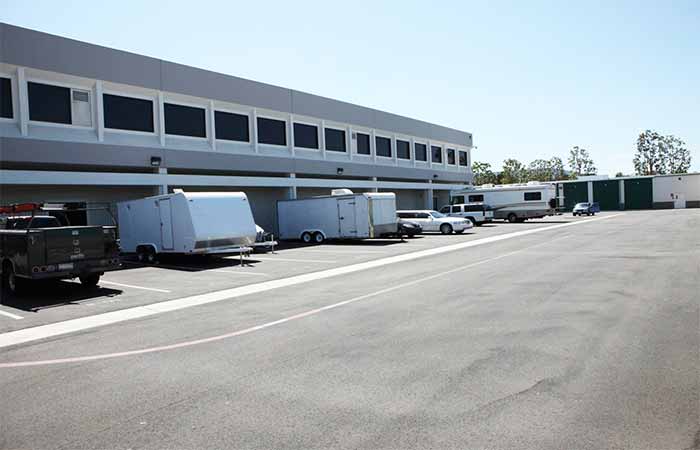 Uncovered storage parking spaces for autos, trailers, boats, and more.