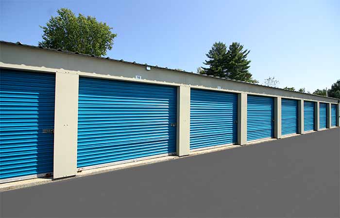 Drive-up units with roll-up doors.