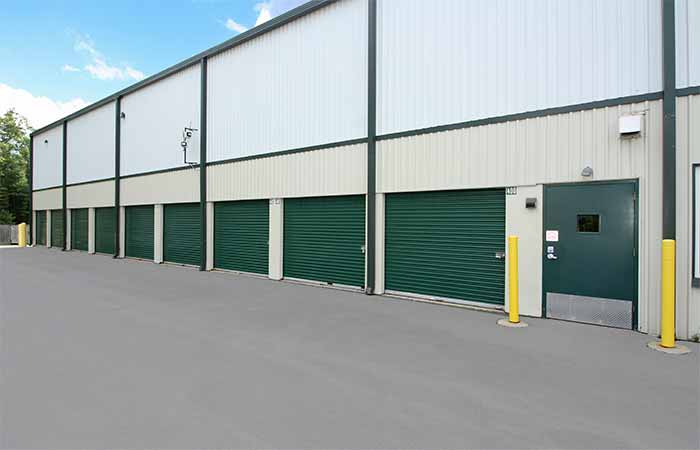 Large drive-up storage units with easy access.
