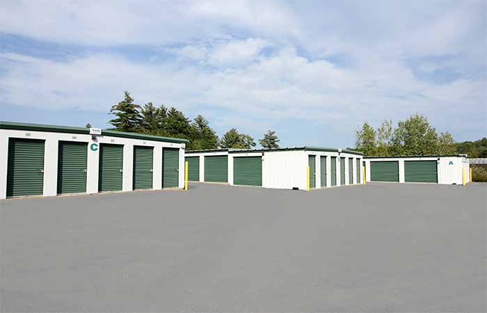 Drive-up storage facility with a variety of unit sizes.