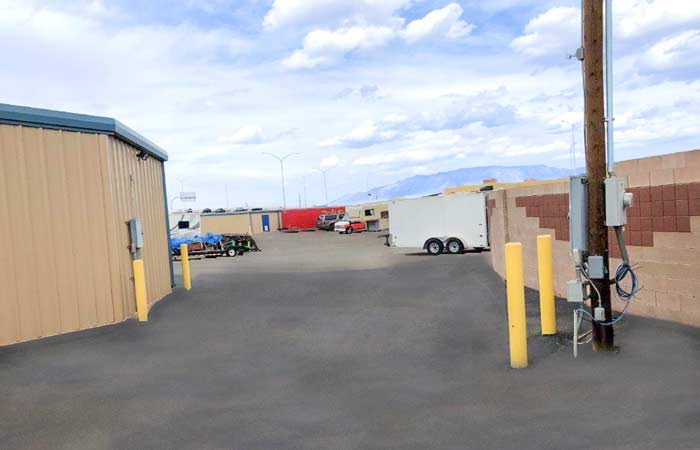Paved storage parking for RVs, trailers, boats, and more.