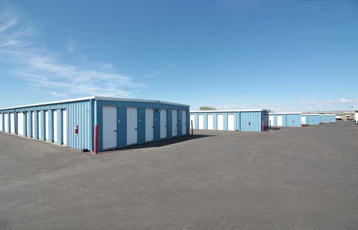 Drive-up storage units with easy access.