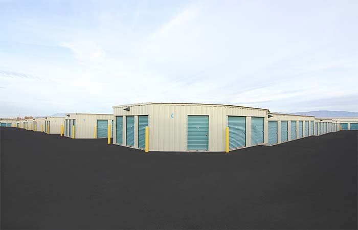 RightSpace Storage drive-up facility with a variety of sized units.