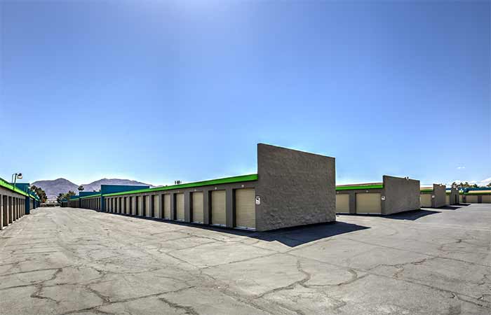 Drive-up storage units in a variety of sizes.