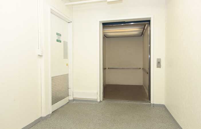 Indoor elevator for ease of accessing units.