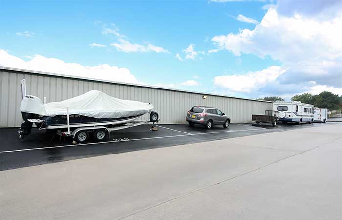 Storage parking spaces for boats, trailers, autos, and more.