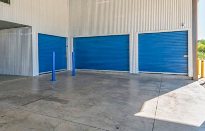Drive-up storage units with easy access.