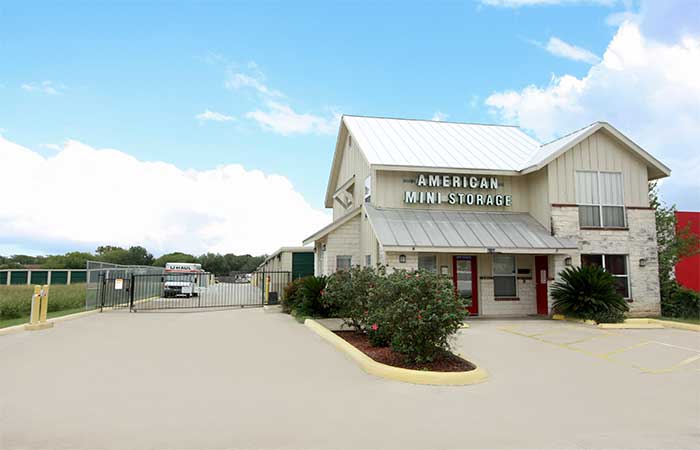 American Mini Storage office and entrance gate.