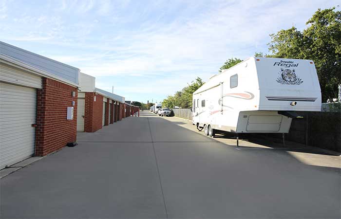 Storage parking spaces for RV's, boats, trailers, and more.