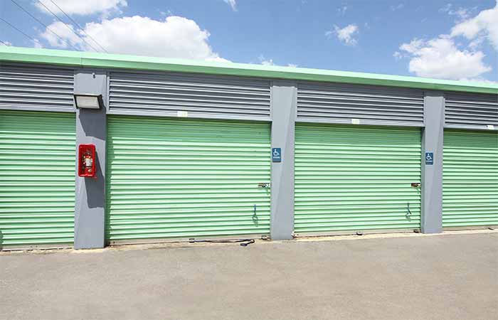 Accessible drive-up storage units.
