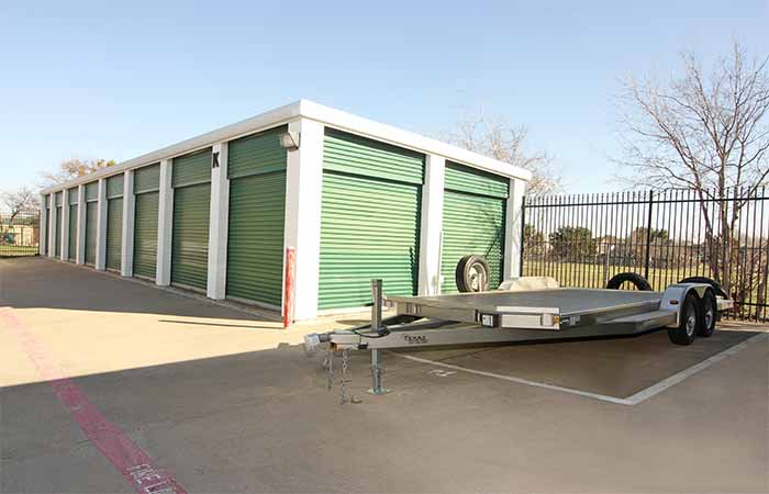 Uncovered trailer and auto storage parking spaces.