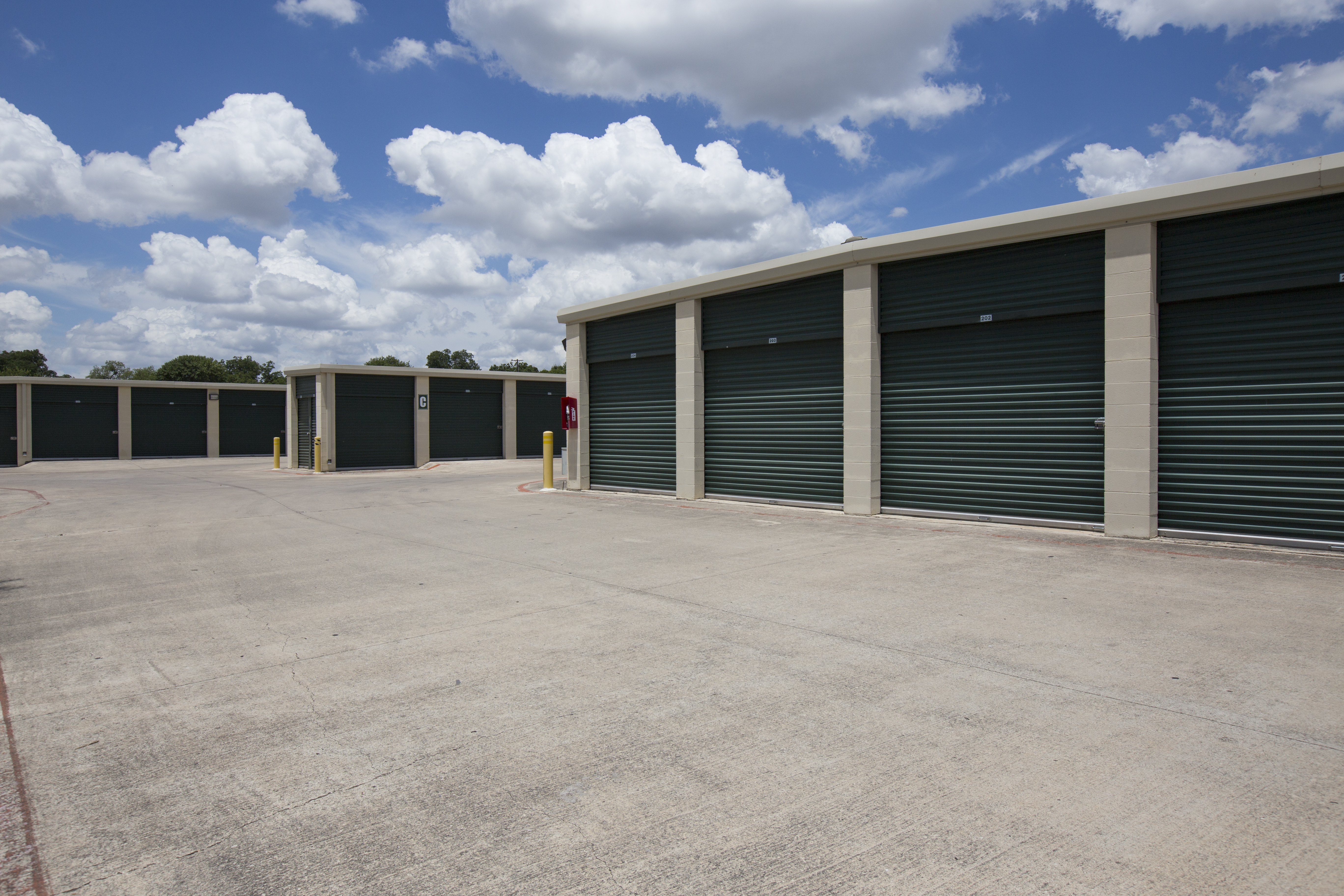 Large drive-up storage units will easy access.