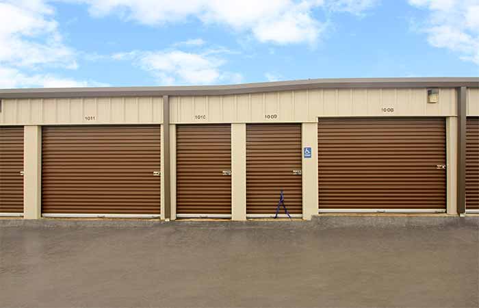 ADA drive-up storage units with roll-up doors.