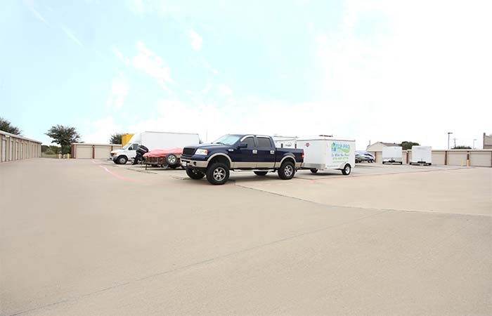 Uncovered parking spaces for auto, trailer, RV, and more.