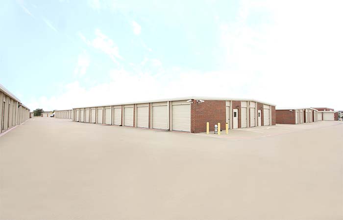 Drive-up storage facility overview.